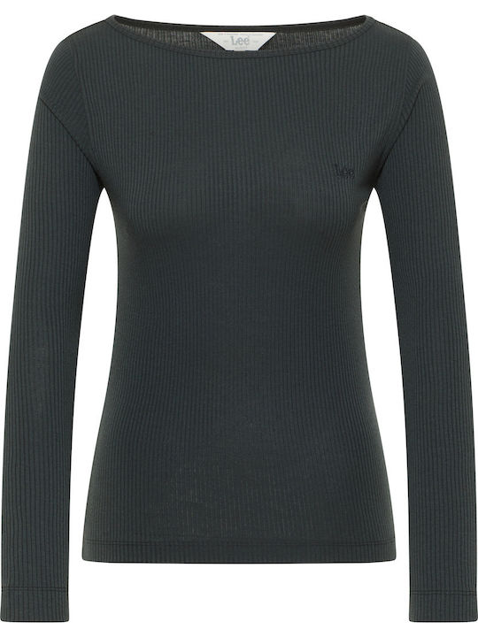 Damen Bluse Langärmelig Gray