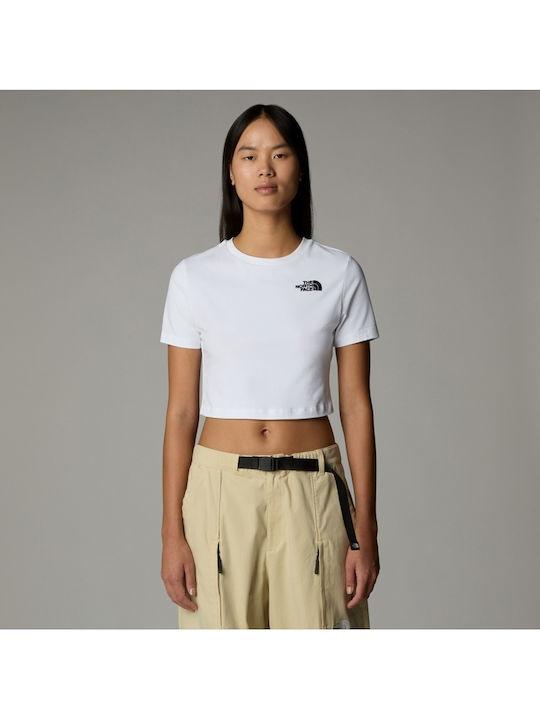 Women's Summer Crop Top Cotton Short Sleeve White