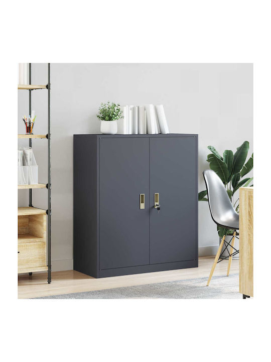 Ντουλάπι Γραφείου Μεταλλικό Ανθρακί 90x40x105cm