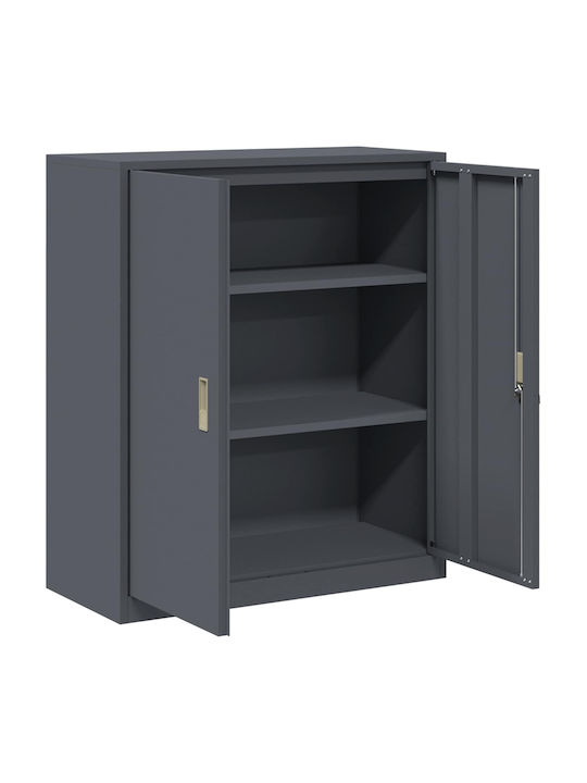 Ντουλάπι Γραφείου Μεταλλικό Ανθρακί 90x40x105cm