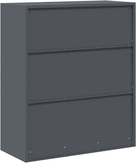 Metal Office Cabinet Anthracite 90x40x105cm