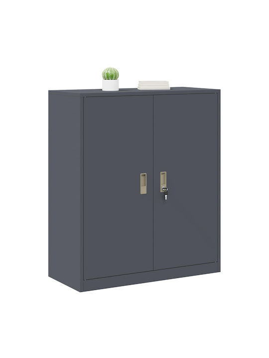 Ντουλάπι Γραφείου Μεταλλικό Ανθρακί 90x40x105cm