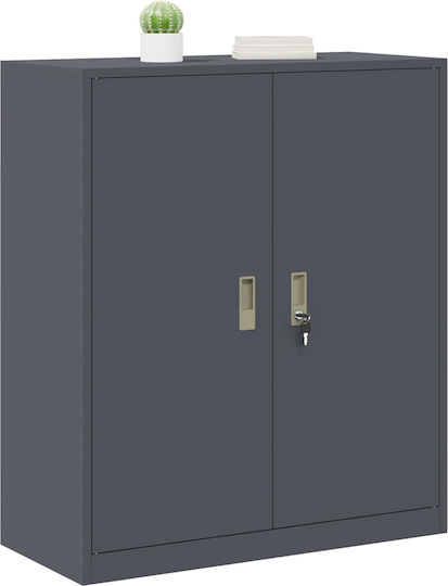 Metal Office Cabinet Anthracite 90x40x105cm
