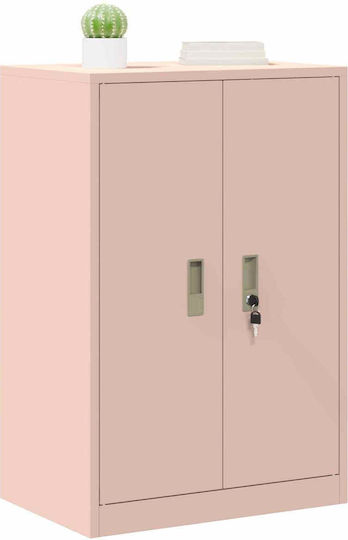 Dulap De Depozitare Pentru Birou Metalic Roz 60x40x90cm
