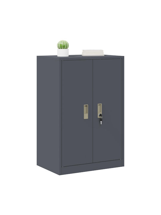 Office Storage Metal Cabinet Charcoal L60xW40xH90cm