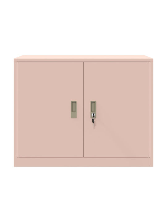Office Storage Metal Cabinet Pink L90xW40xH70cm