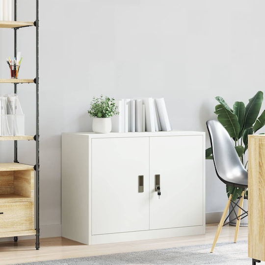 vidaXL Office Metal Cabinet White 90x40x70cm