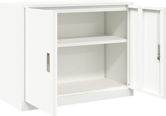 vidaXL Office Metal Cabinet White 90x40x70cm