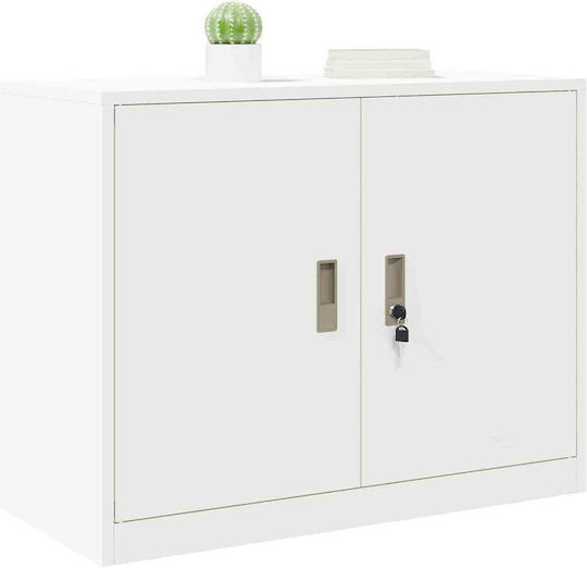 vidaXL Office Metal Cabinet White 90x40x70cm