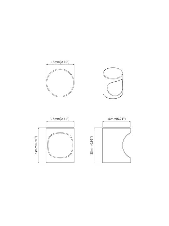 vidaXL Knob Furniture made of Metallic Black 864748 1pcs