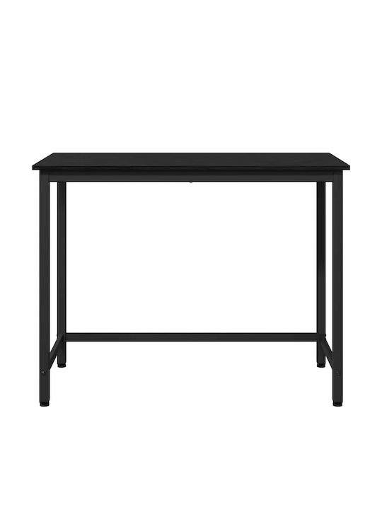 Desk Wooden Black Beech with Metal Legs & Adjustable Height 80x50x76.5cm