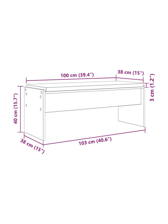 Мебел за антре с Пейка Сив 103x38x40см