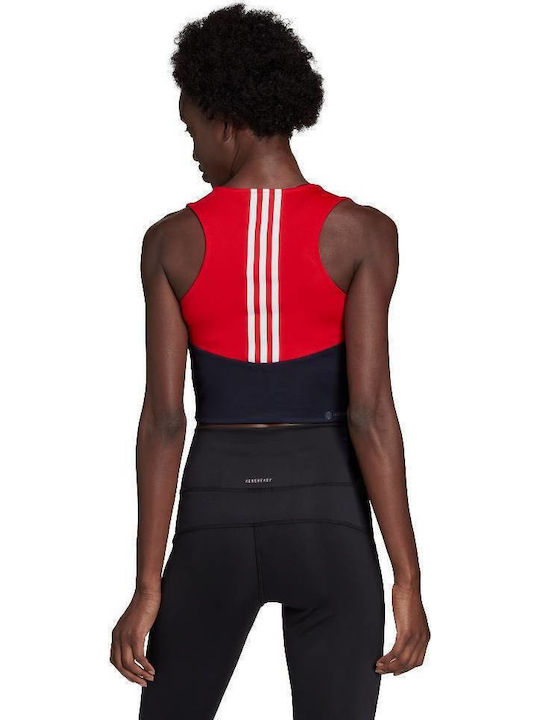 adidas Designed Move Colorblock 3 Μπλούζα Vivid Red