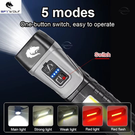 Rechargeable Work Light with Extension Cord LED with Brightness up to 2900lm Lens