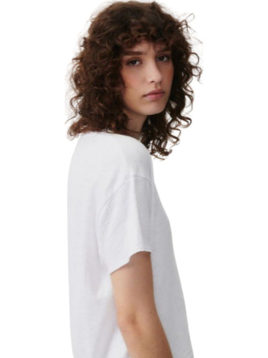 Women's Summer Blouse Cotton Short Sleeve White