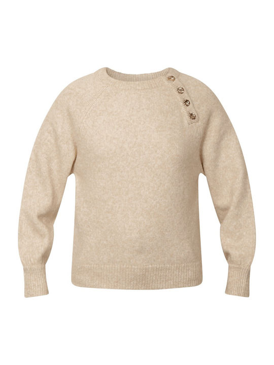 Life Damen Langarm Pullover Beige