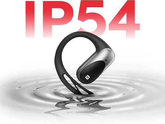 Swissten Run Open Ear Bluetooth Handsfree Headphones With Sweat Resistance And Charging Case Black