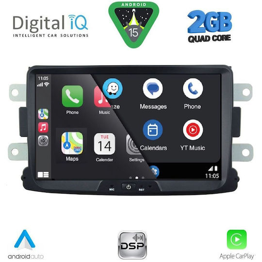 Digital IQ Ηχοσύστημα Αυτοκινήτου για Renault Captur 2013-2019 (Bluetooth/USB/WiFi/GPS/Apple-Carplay/Android-Auto) με Οθόνη Αφής 8"
