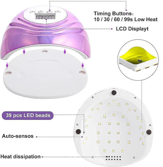 Factory Φουρνάκι Νυχιών UV / LED 86W Φούξια