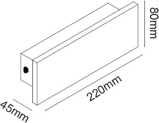 Aca Επιτοίχια Εξωτερική Πλαφονιέρα LED IP65 8W με Θερμό Λευκό Φως