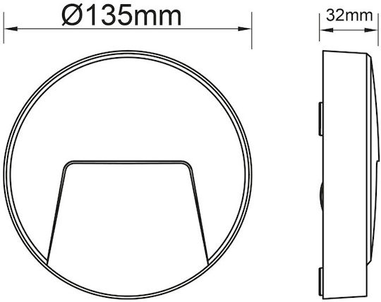 Aca Aca Wandmontierte Außenbeleuchtung Deckenleuchte LED IP65 3W mit Warmweißem Licht 13.5x3.2x12cm