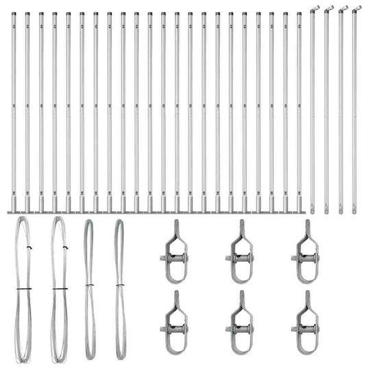 vidaXL Garden Fencing Material 26pcs Silver
