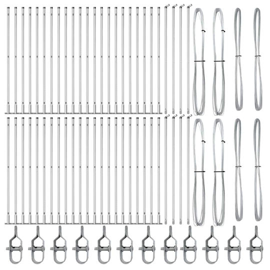 vidaXL Draht für Gartenzaun aus Stahl 3.2x3.2cm 52Stück Silver