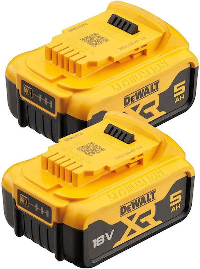 DEWALT Комплект 2 Батерии за Инструменти Литиеви 18V с Капацитет 5Ах