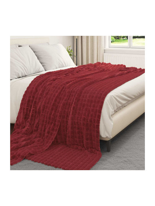 vidaXL Ριχτάρι Πολυθρόνας Fleece 240x220εκ. Βεραμάν Κόκκινο