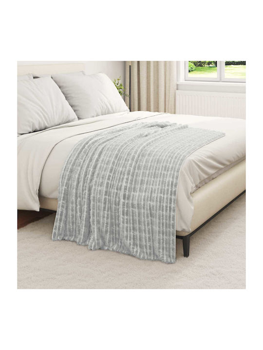 vidaXL Ριχτάρι Πολυθρόνας Fleece 150x130εκ. Γκρι