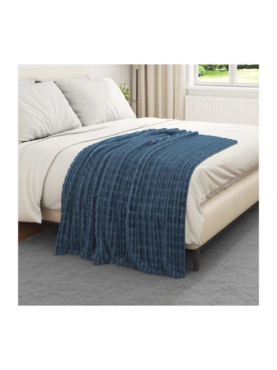 vidaXL vidaXL Armchair Throw Fleece 150x130cm Dark Blue