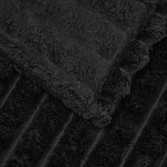 vidaXL Armchair Throw Fleece 150x130cm Black