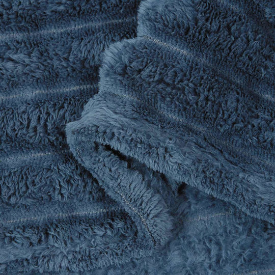 vidaXL Ριχτάρι Πολυθρόνας Fleece 150x130εκ. Σκούρο Μπλε