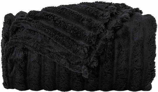vidaXL Decken & Couchdecken Sesselüberwurf Fleece 240x220cm Schwarz