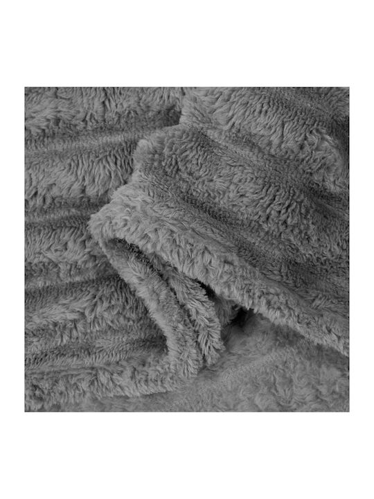 vidaXL Ριχτάρι Πολυθρόνας Fleece 150x130εκ. Σκούρο Γκρι 42016873
