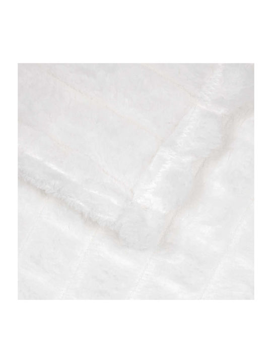 vidaXL Ριχτάρι Πολυθρόνας Fleece 240x220εκ. Λευκό