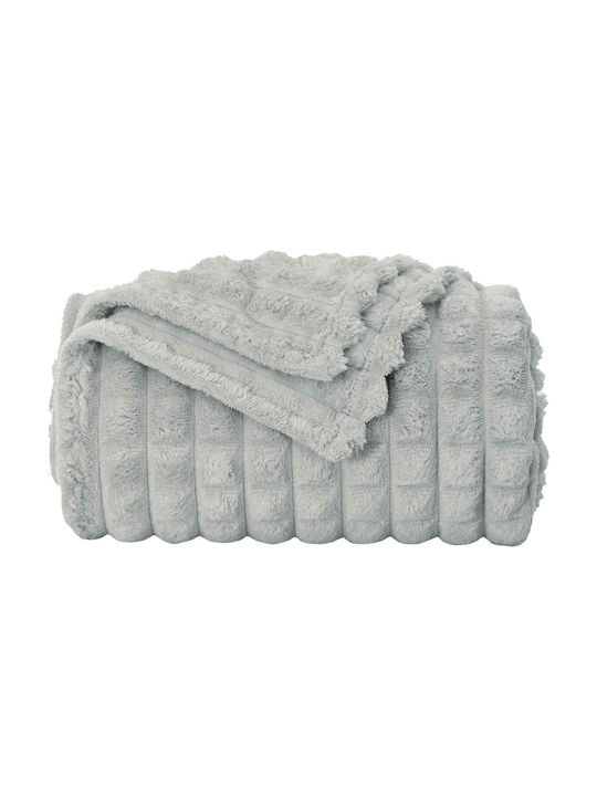 vidaXL Ριχτάρι Πολυθρόνας Fleece 200x150εκ. Γκρι