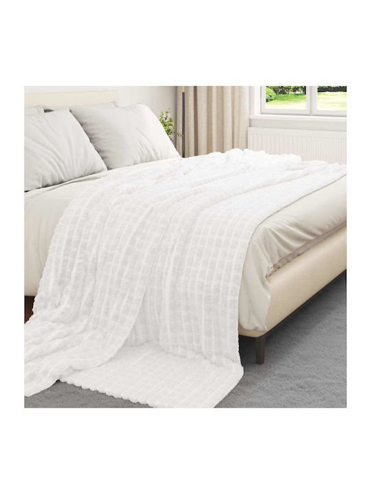 vidaXL Ριχτάρι Πολυθρόνας Fleece 240x220εκ. Λευκό