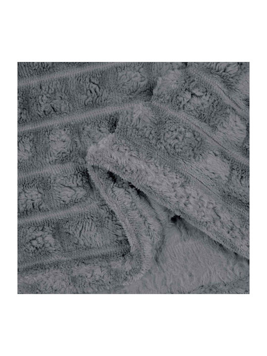 vidaXL Ριχτάρι Πολυθρόνας Fleece 150x130εκ. Σκούρο Γκρι