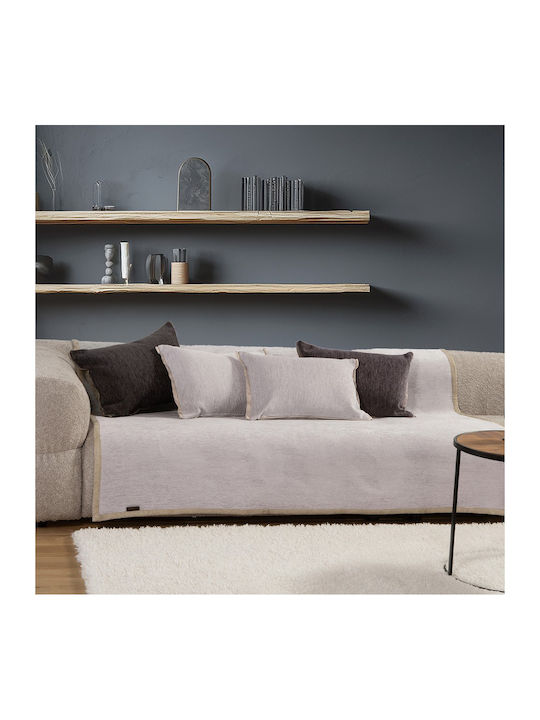 Nef-Nef Homeware New Tanger Decken & Couchdecken Viersitzer-Sofa Überwurf Zakar 180x350cm N.l. Grau/Ecru