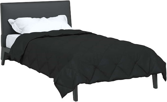 vidaXL Κουβέρτα Διπλή 200x140εκ. Μαύρο