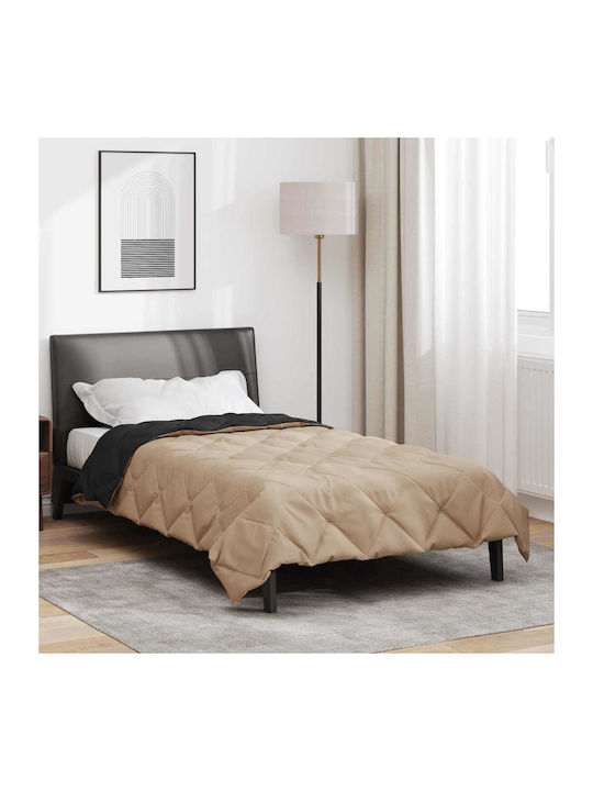 vidaXL Double Blanket 200x140cm Black and Tan