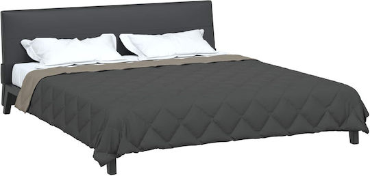 vidaXL Doppelbettdecke 200x200cm Hellgrau Anthrazit