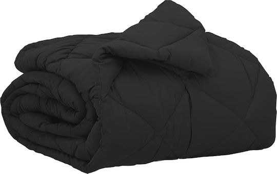 vidaXL Super King Blanket 220x135cm Black