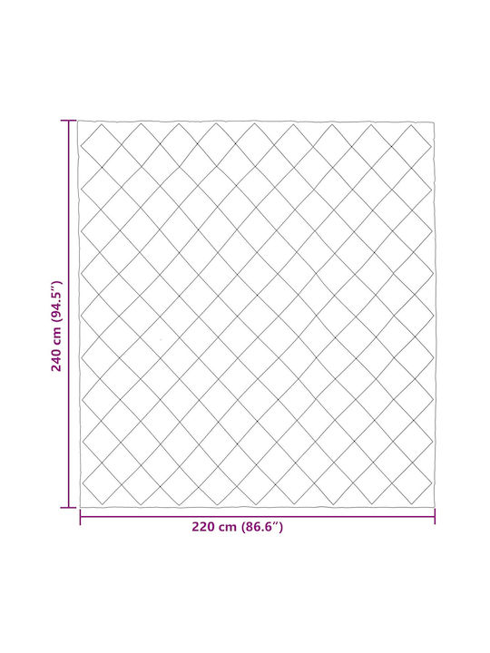 vidaXL Одеяло Двойно 220x240см Зелено И Антрацит