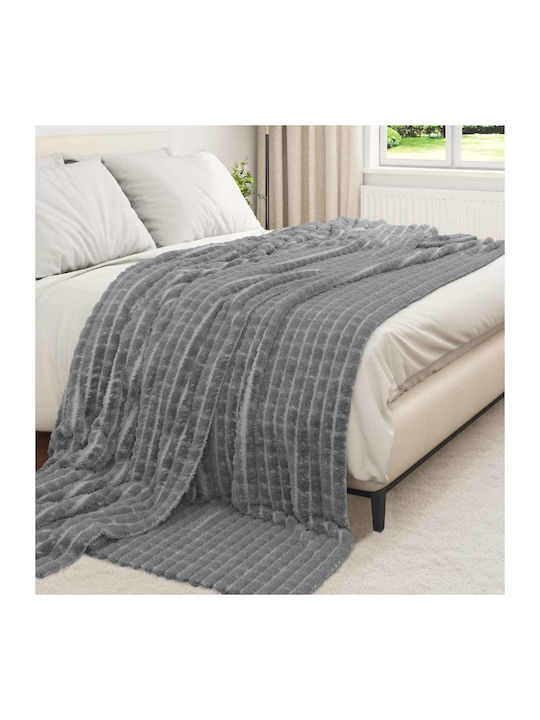 vidaXL Fleece Decke King Size 270x240cm Dunkelgrau