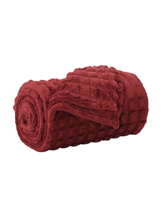 vidaXL Fleece Decke Einzeln 150x130cm Türkis Rot