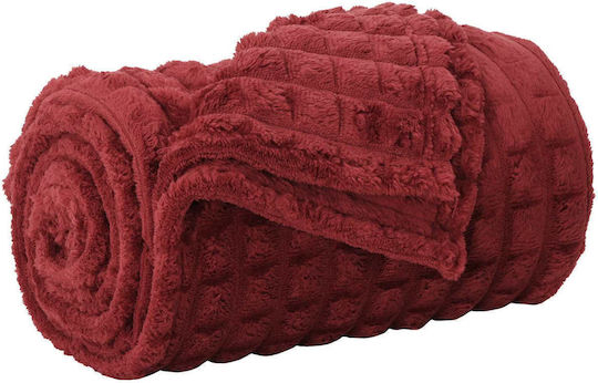 vidaXL Fleece Decke Einzeln 150x130cm Türkis Rot