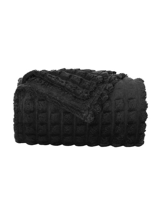 vidaXL Fleece-Decke Übergröße 240x220cm Schwarz