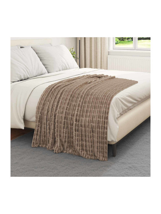 vidaXL Pătură Polar Fleece Simplă 150x130cm Camelopard